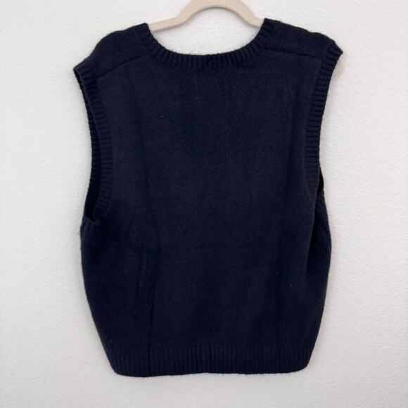 J. Crew Factory Womens Sweater Vest Size XL Extra Soft Wool Blend Neutral Black - Picture 3 of 6